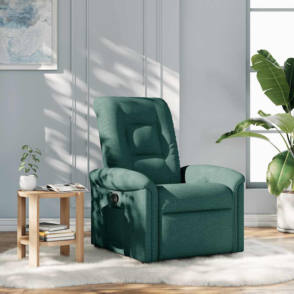 vidaXL Fauteuil relax vert foncé en tissu