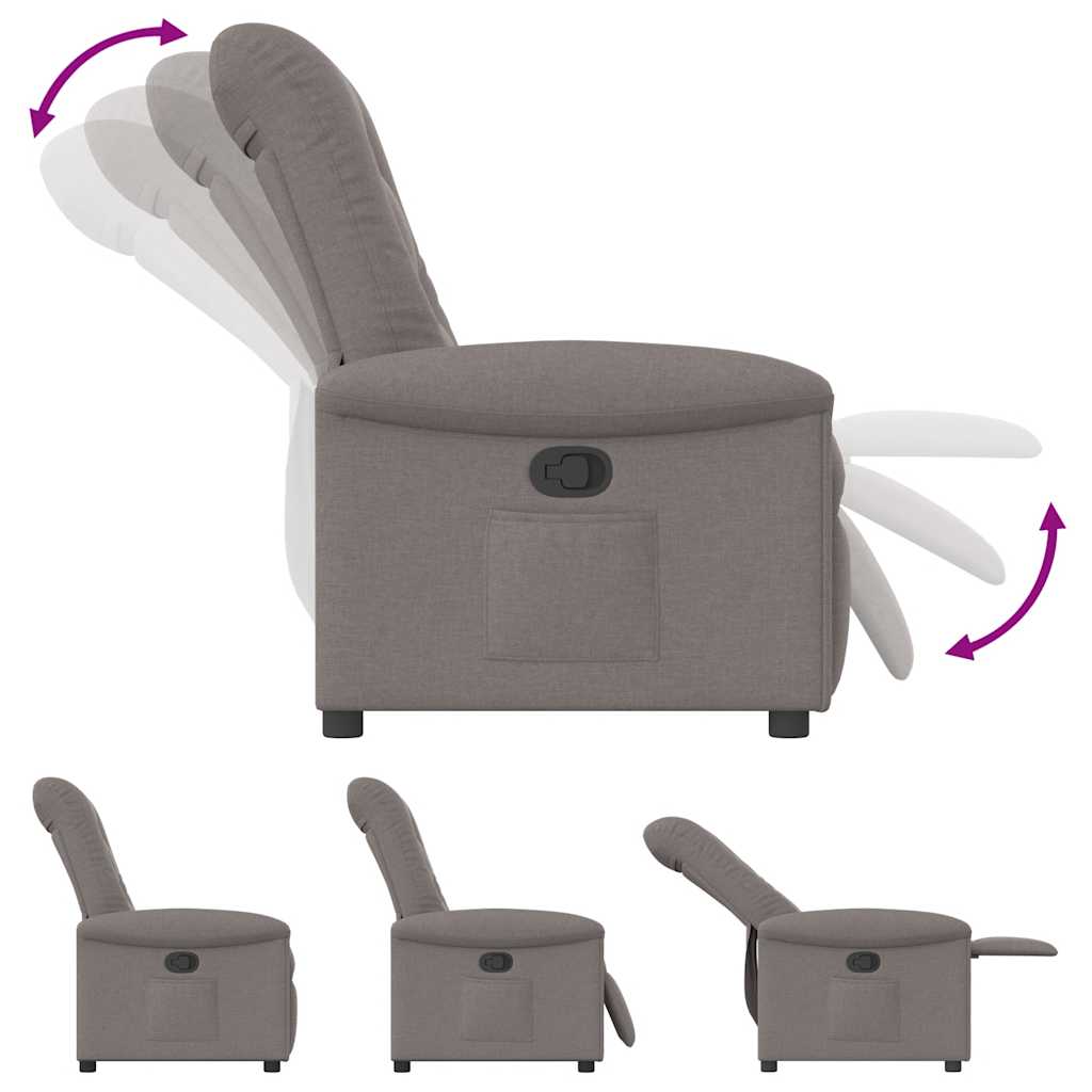 vidaXL Fauteuil relax Taupe Tissu