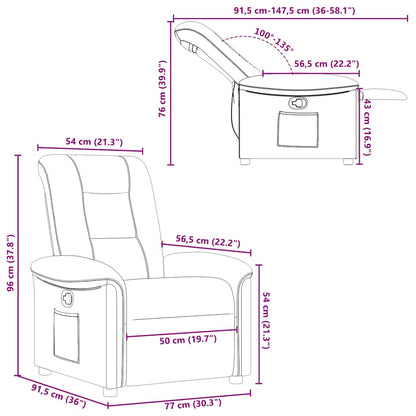 vidaXL Fauteuil relax Taupe Tissu