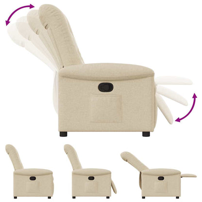 vidaXL Fauteuil relax crème tissu