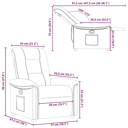 vidaXL Fauteuil relax crème tissu