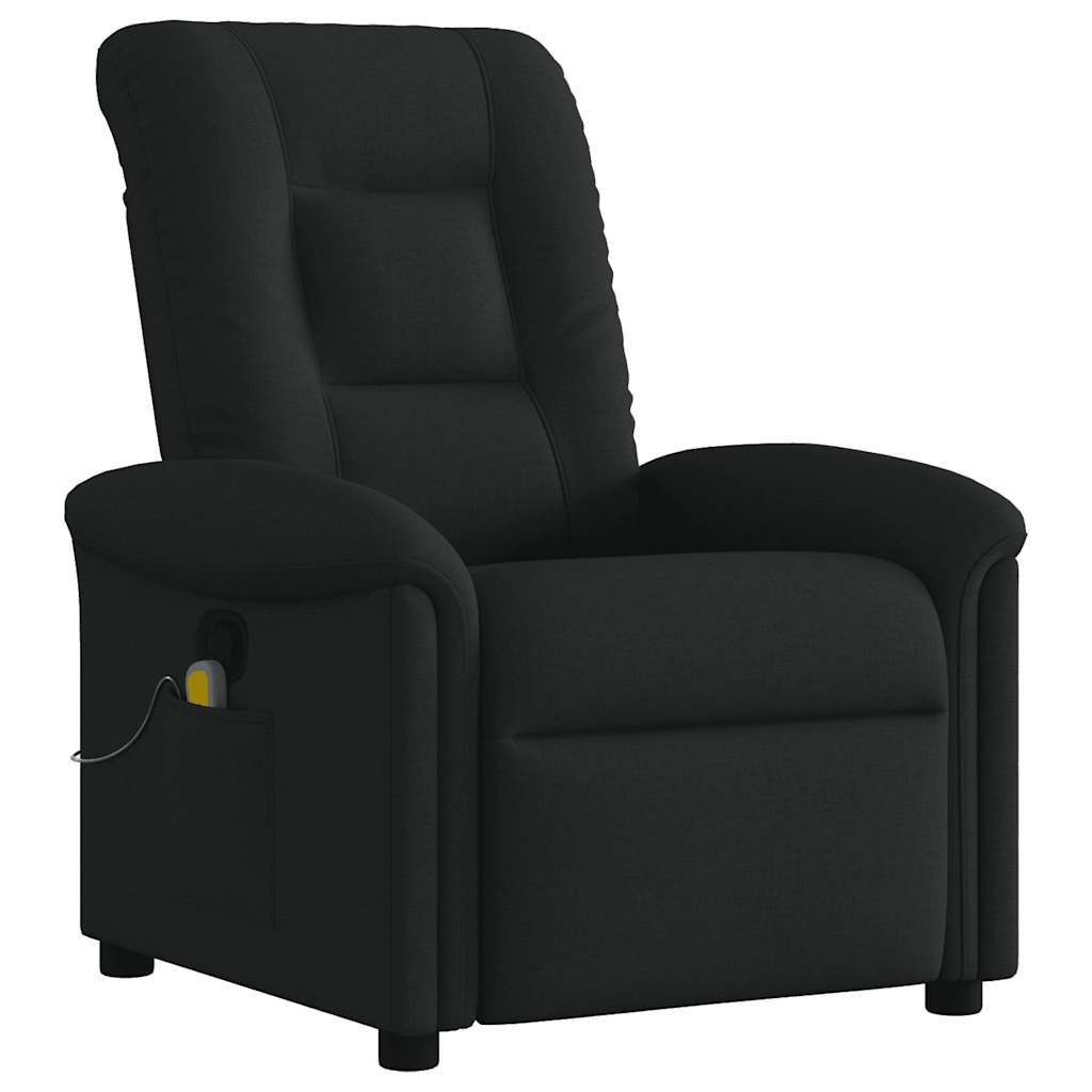 vidaXL Fauteuil de massage en tissu noir