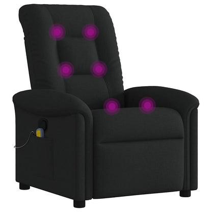 vidaXL Fauteuil de massage en tissu noir