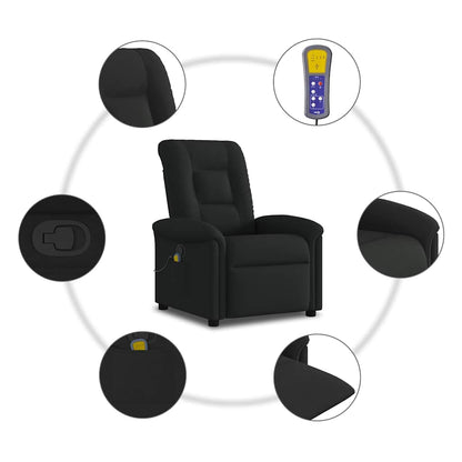 vidaXL Fauteuil de massage en tissu noir