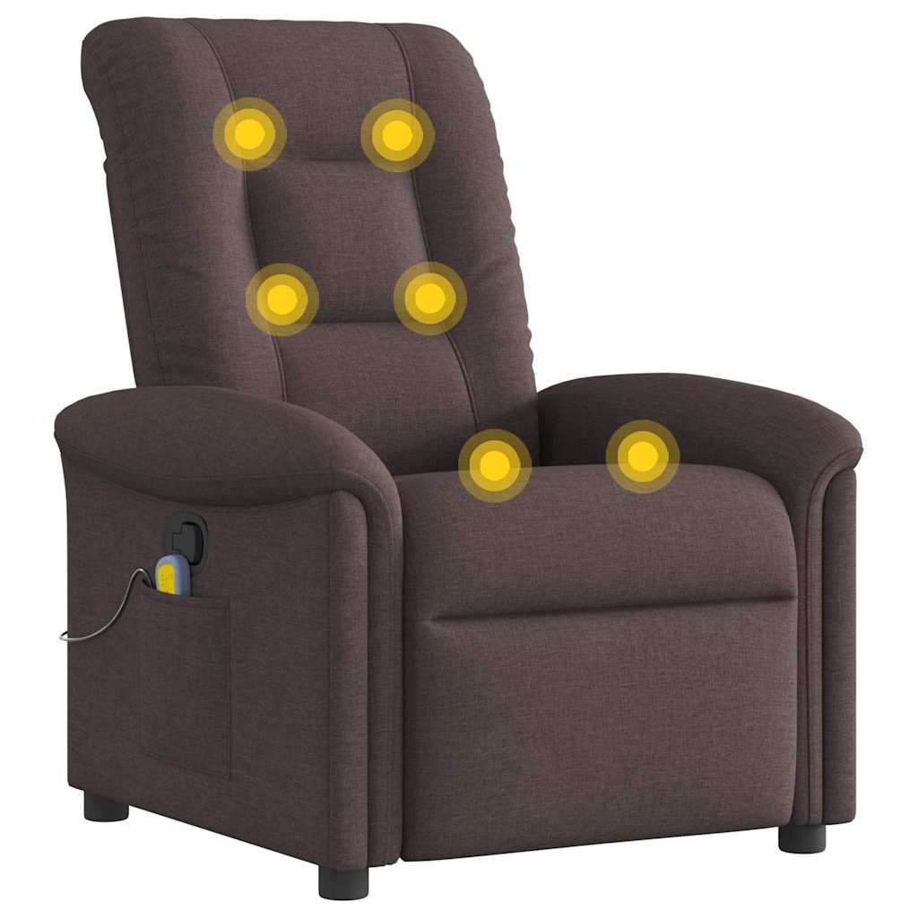 vidaXL Massagesessel Dunkelbraun Stoff