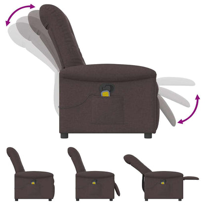 vidaXL Massagesessel Dunkelbraun Stoff