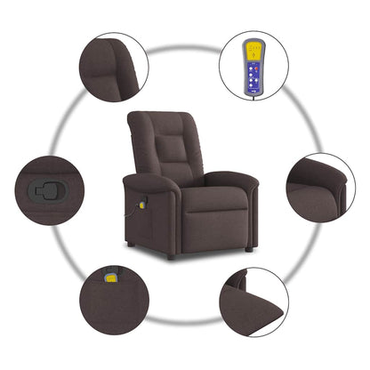vidaXL Massagesessel Dunkelbraun Stoff