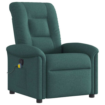 vidaXL Fauteuil de massage tissu vert foncé