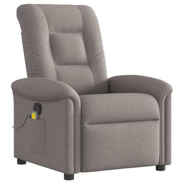 vidaXL Fauteuil de massage taupe en tissu
