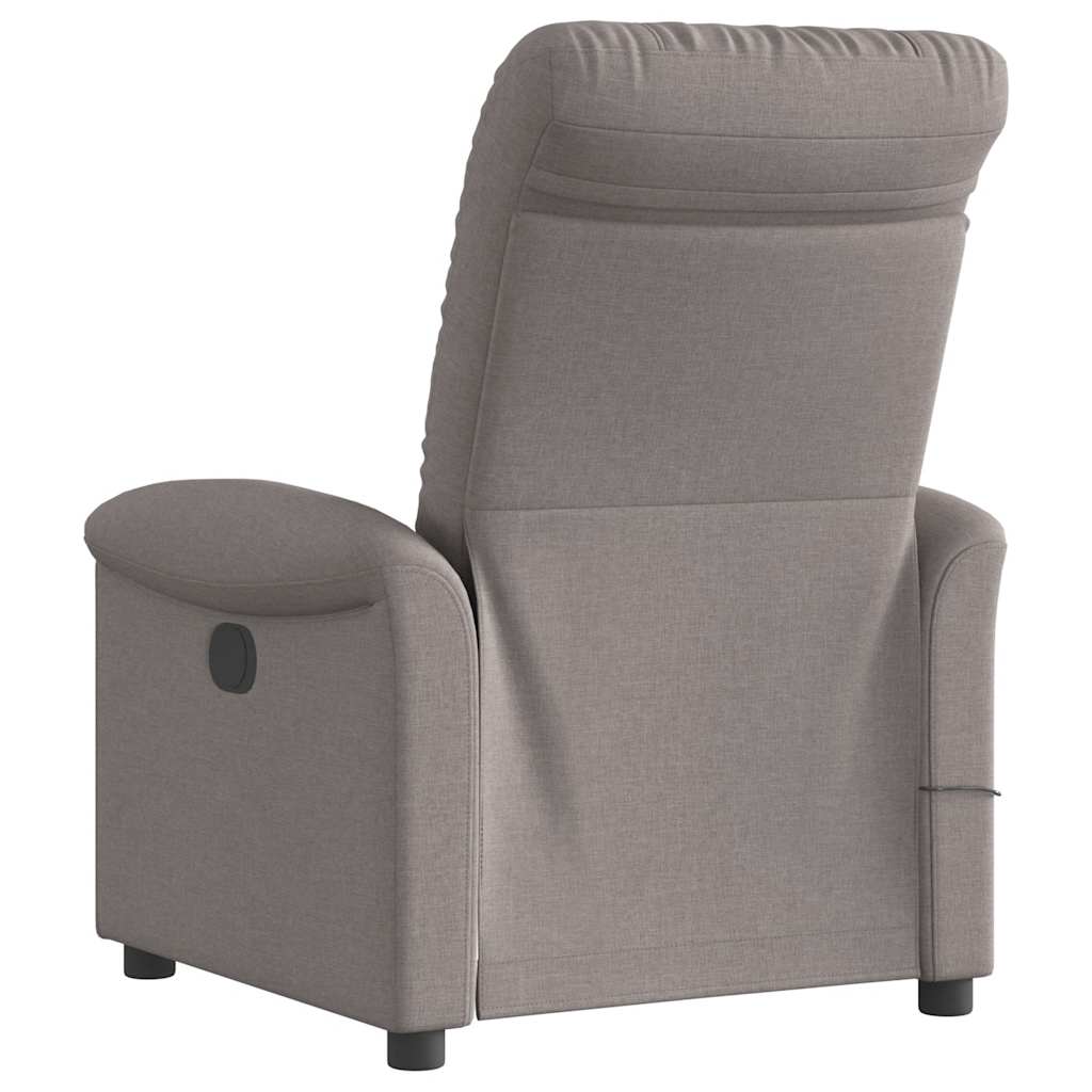 vidaXL Fauteuil de massage taupe en tissu