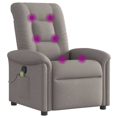vidaXL Fauteuil de massage taupe en tissu