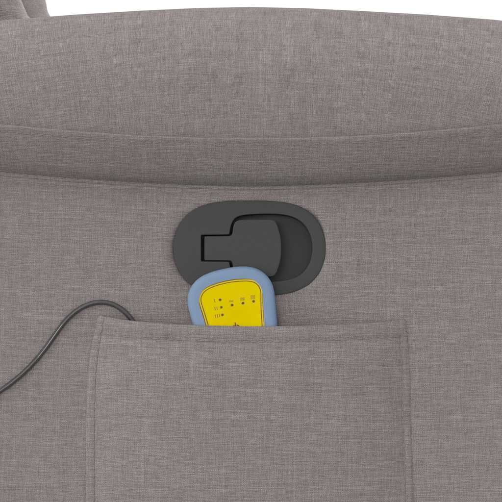 vidaXL Fauteuil de massage taupe en tissu