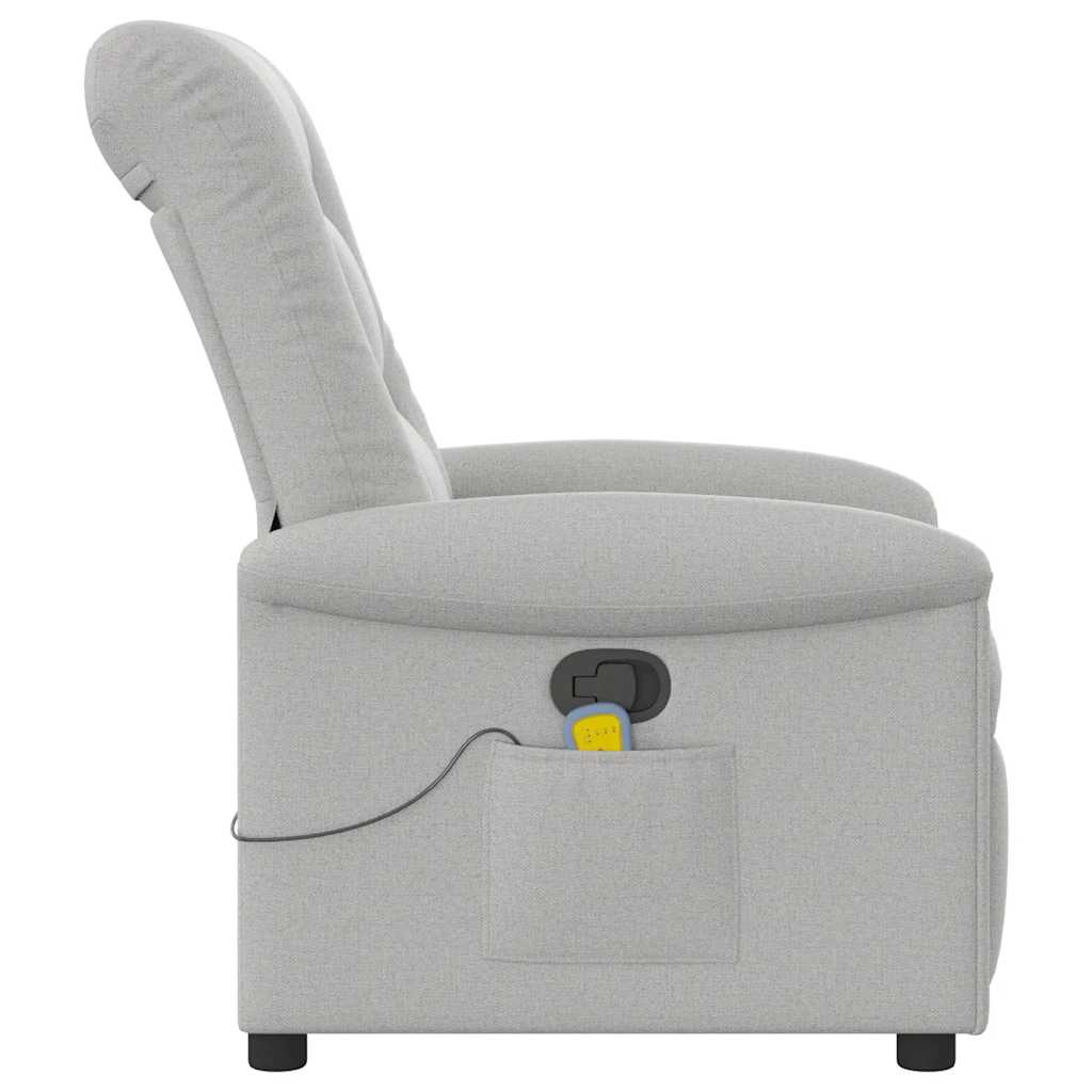 vidaXL Fauteuil de massage gris nuage en tissu