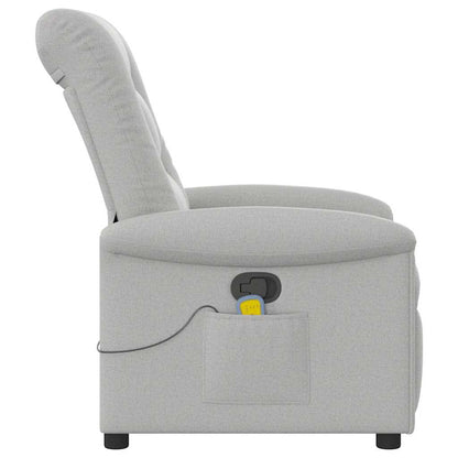 vidaXL Fauteuil de massage gris nuage en tissu