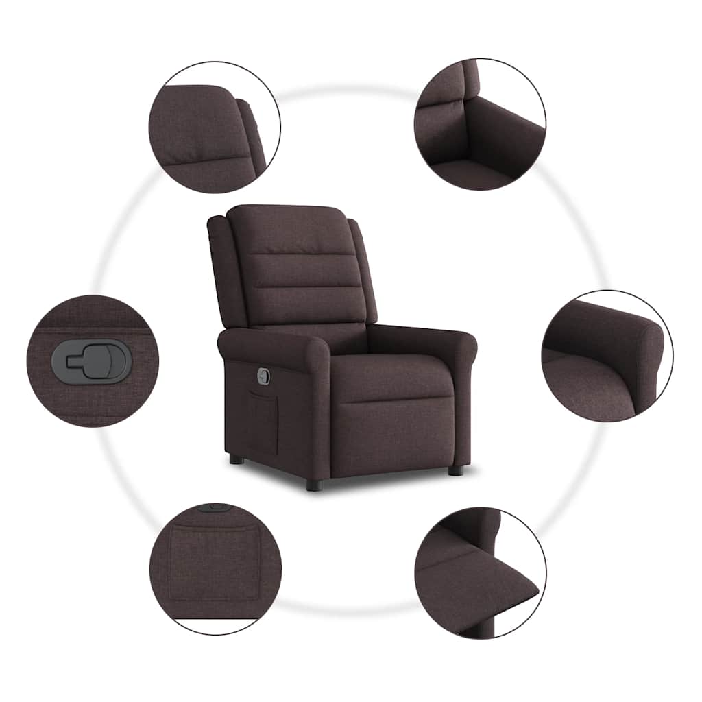vidaXL Relaxsessel Dunkelbraun Stoff