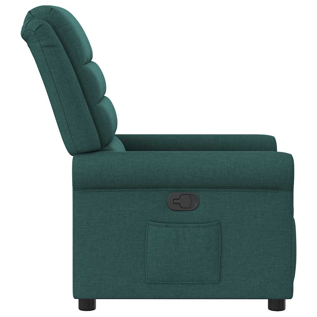 vidaXL Fauteuil relax vert foncé en tissu