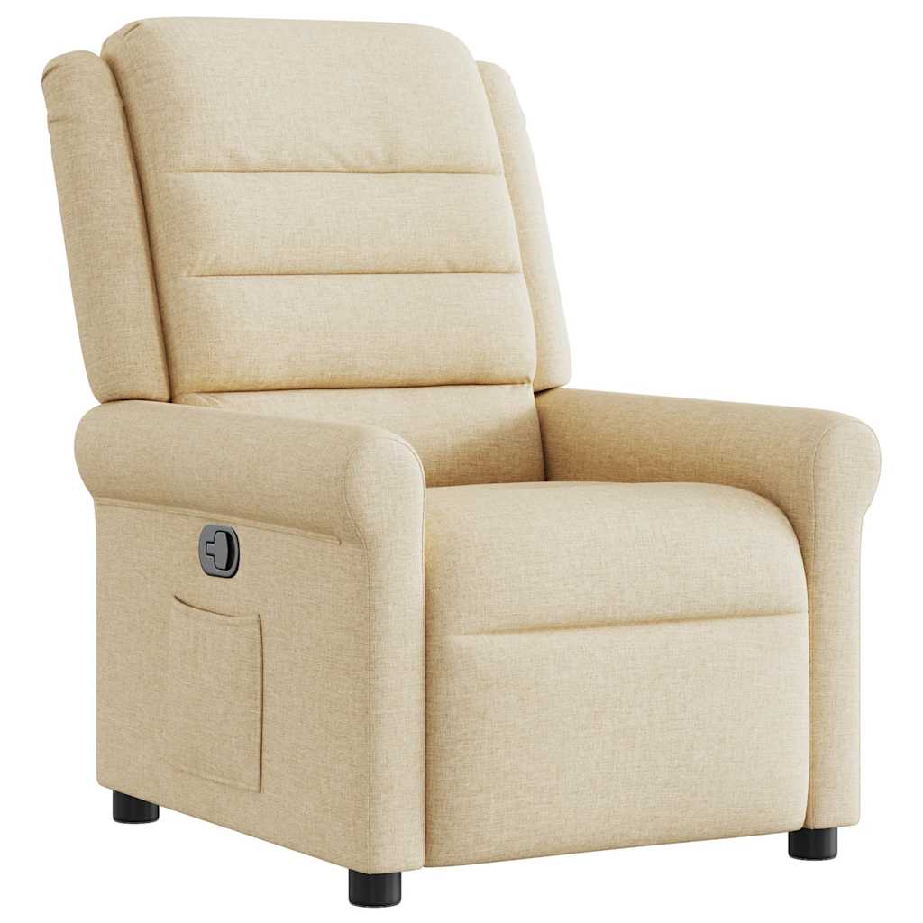 vidaXL Fauteuil relax crème tissu
