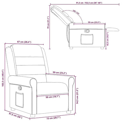 vidaXL Fauteuil relax crème tissu