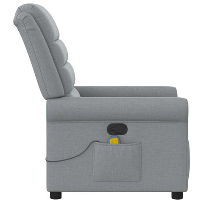 vidaXL Fauteuil de massage gris clair en tissu