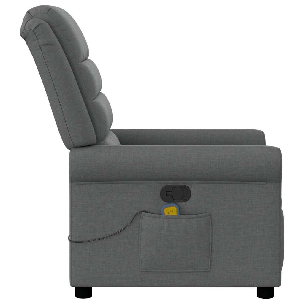 vidaXL Fauteuil de massage relaxant en tissu gris foncé