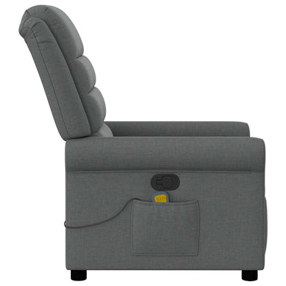 vidaXL Fauteuil de massage relaxant en tissu gris foncé