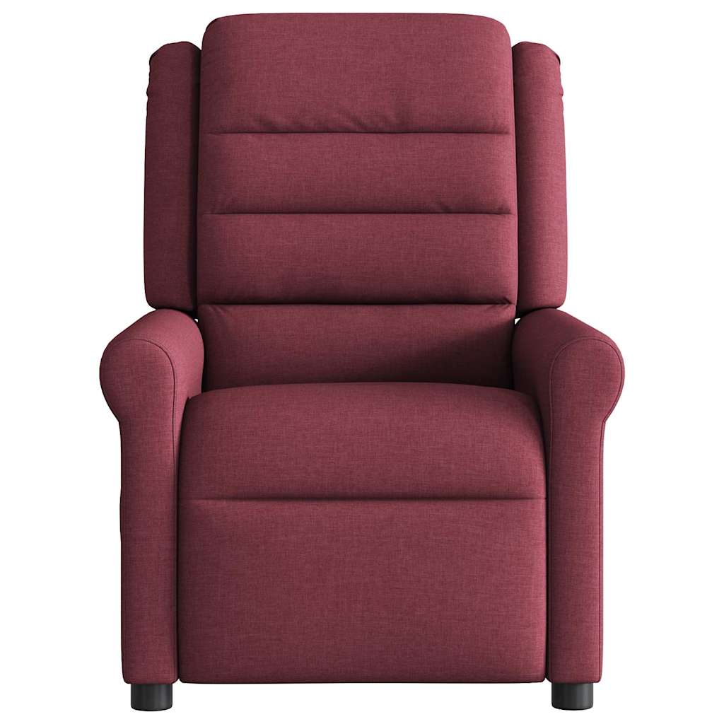 vidaXL Fauteuil de massage rouge bordeaux en tissu