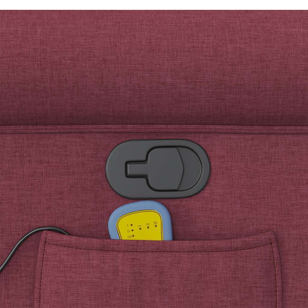 vidaXL Fauteuil de massage rouge bordeaux en tissu