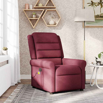 vidaXL Fauteuil de massage rouge bordeaux en tissu