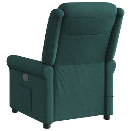 vidaXL Fauteuil de massage tissu vert foncé