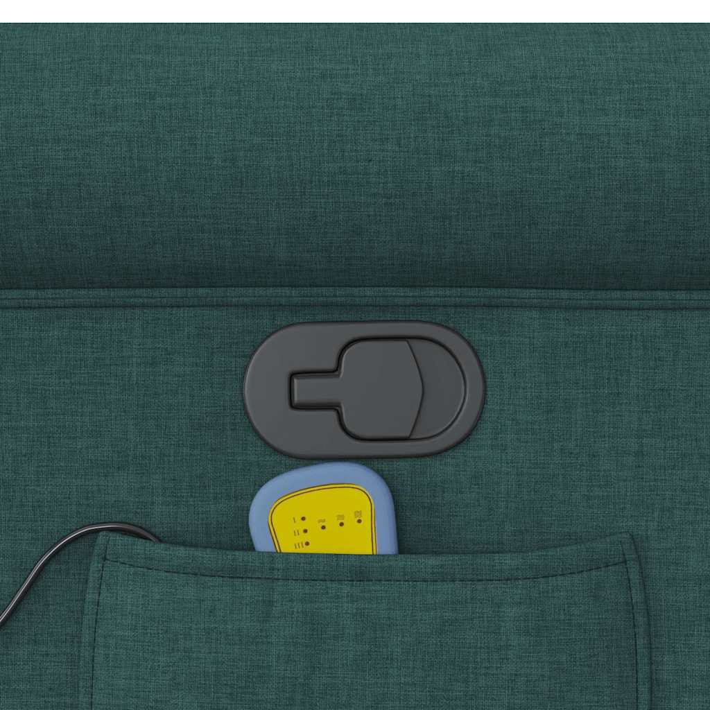 vidaXL Fauteuil de massage tissu vert foncé