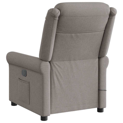 vidaXL Fauteuil de massage taupe en tissu