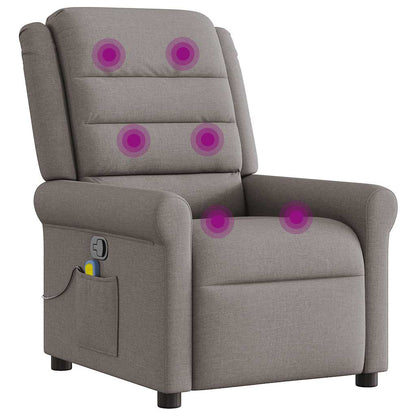 vidaXL Fauteuil de massage taupe en tissu