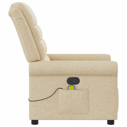 vidaXL Fauteuil de massage crème tissu