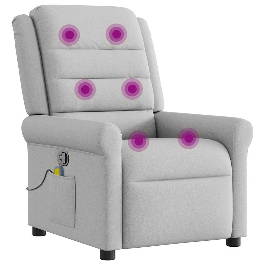 vidaXL Massagesessel Wolkengrau Stoff