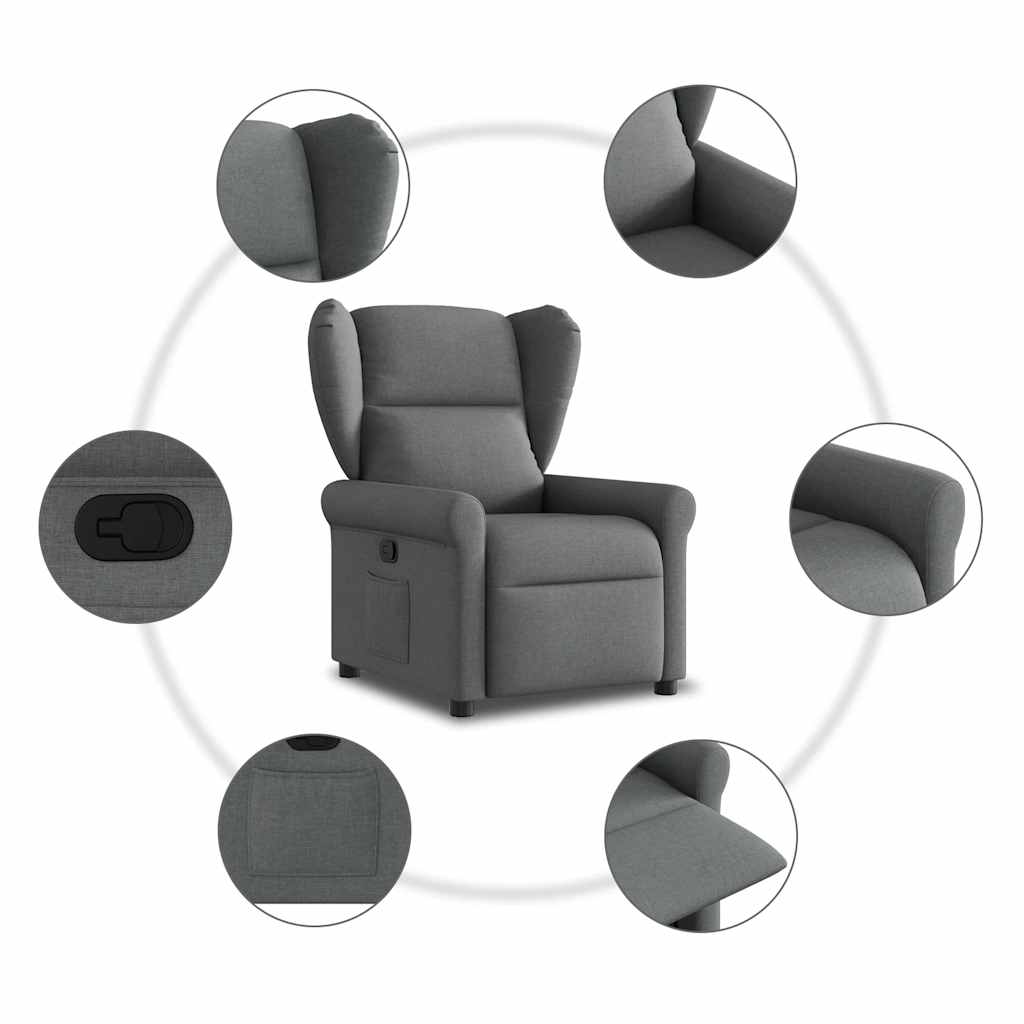 vidaXL Relaxsessel Dunkelgrau Stoff