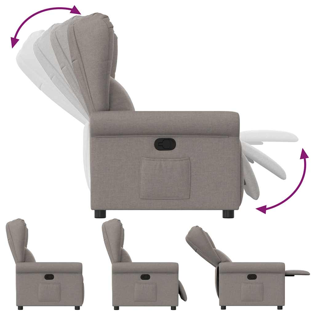 vidaXL Fauteuil relax Taupe Tissu
