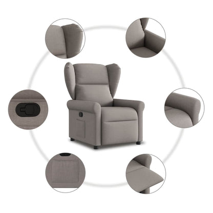 vidaXL Fauteuil relax Taupe Tissu