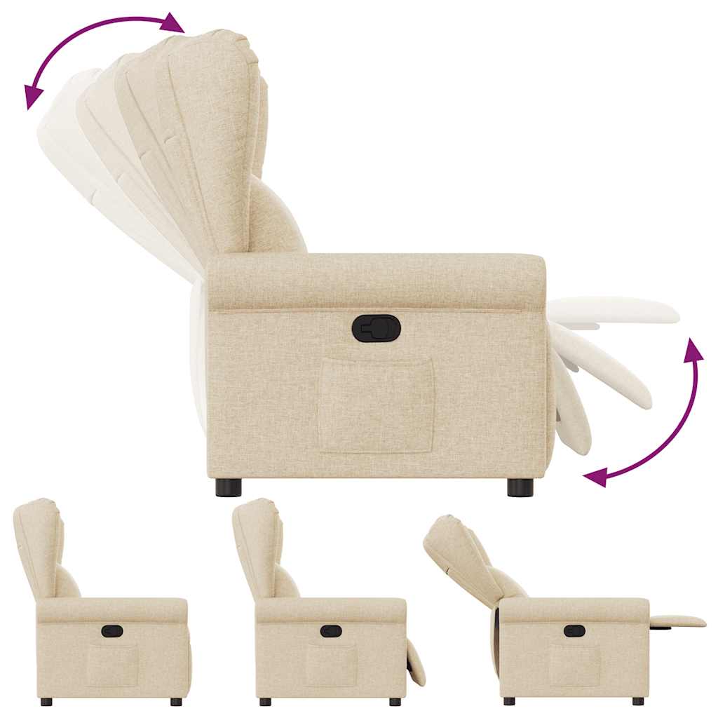 vidaXL Relaxsessel Creme Stoff