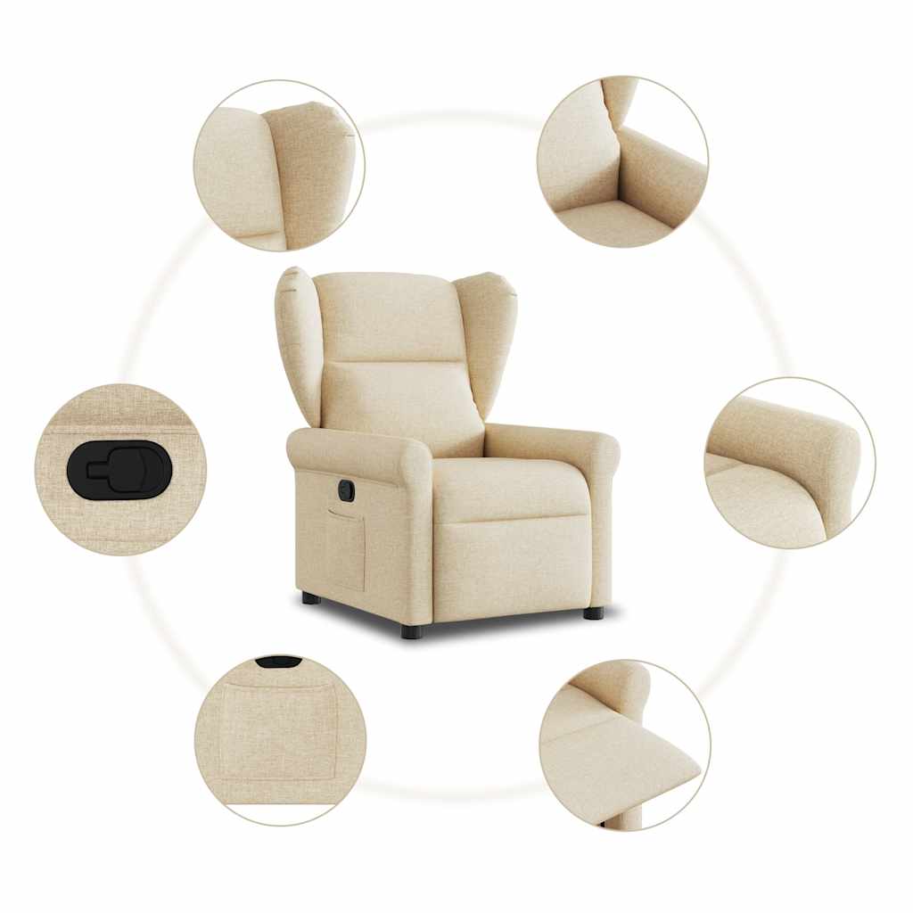 vidaXL Relaxsessel Creme Stoff