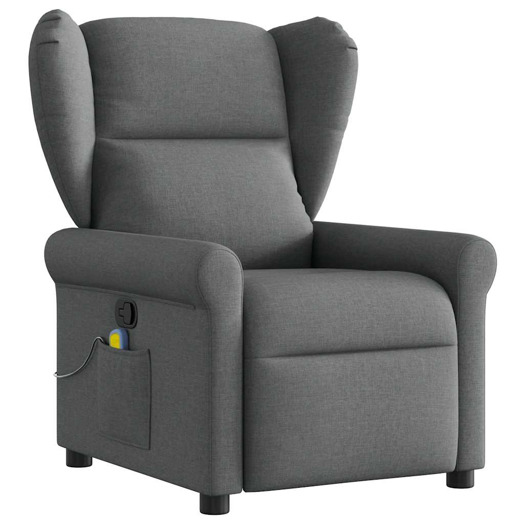 vidaXL Massage-Relaxsessel, Stoff, Dunkelgrau