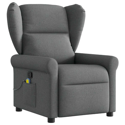 vidaXL Massage-Relaxsessel, Stoff, Dunkelgrau