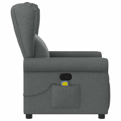 vidaXL Massage-Relaxsessel, Stoff, Dunkelgrau