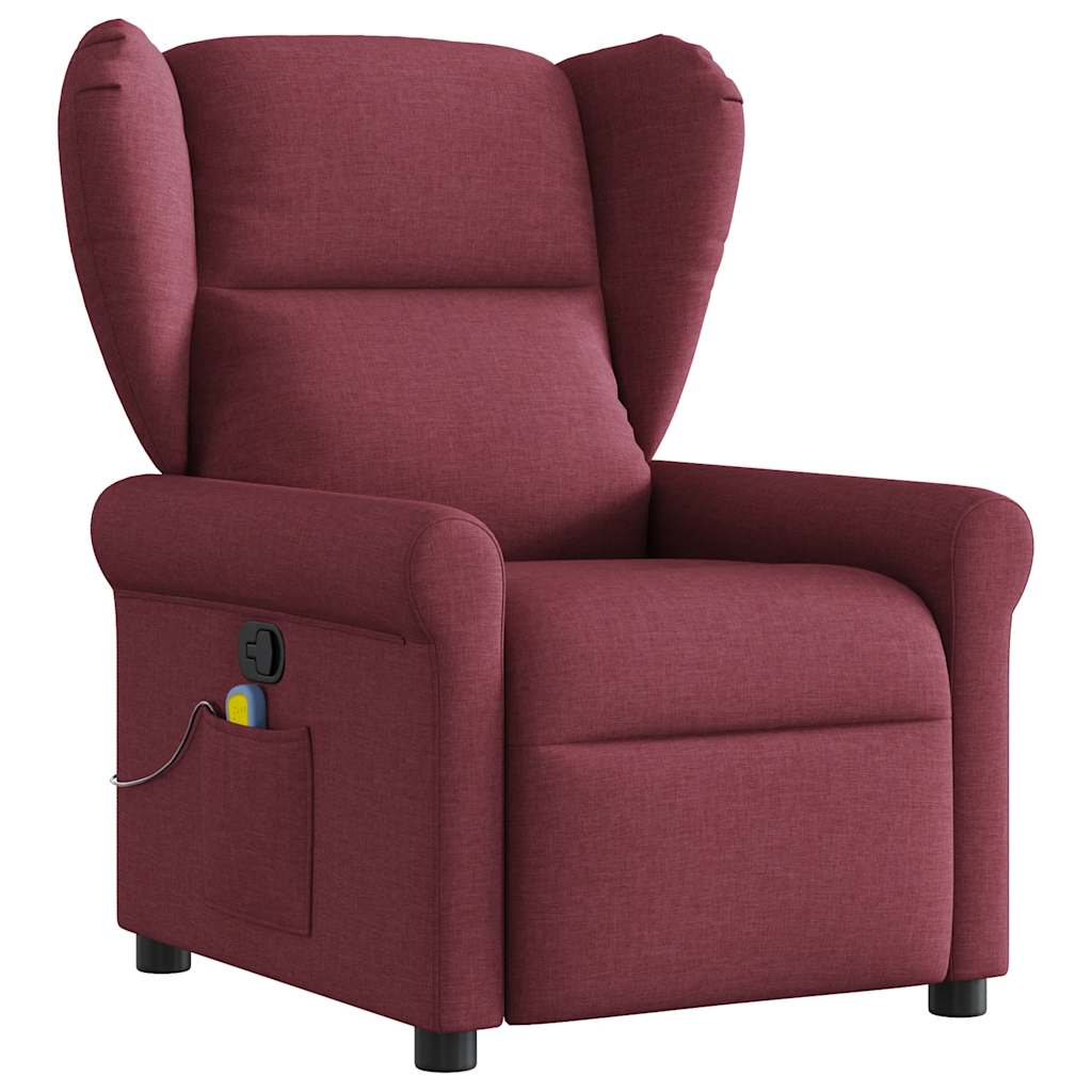vidaXL Massagesessel Weinrot Stoff
