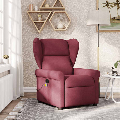 vidaXL Massagesessel Weinrot Stoff