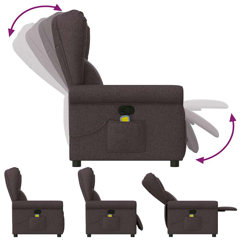 vidaXL Massagesessel Dunkelbraun Stoff