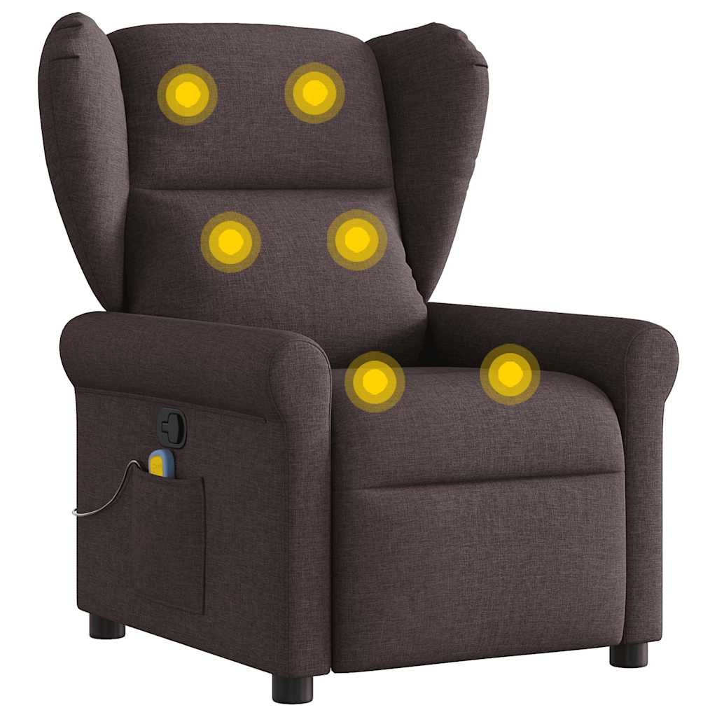 vidaXL Massagesessel Dunkelbraun Stoff
