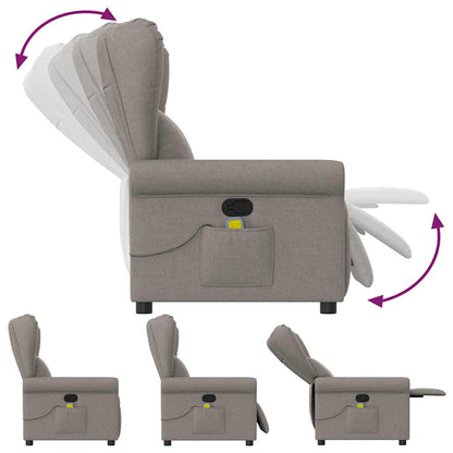 vidaXL Massagesessel Taupe Stoff