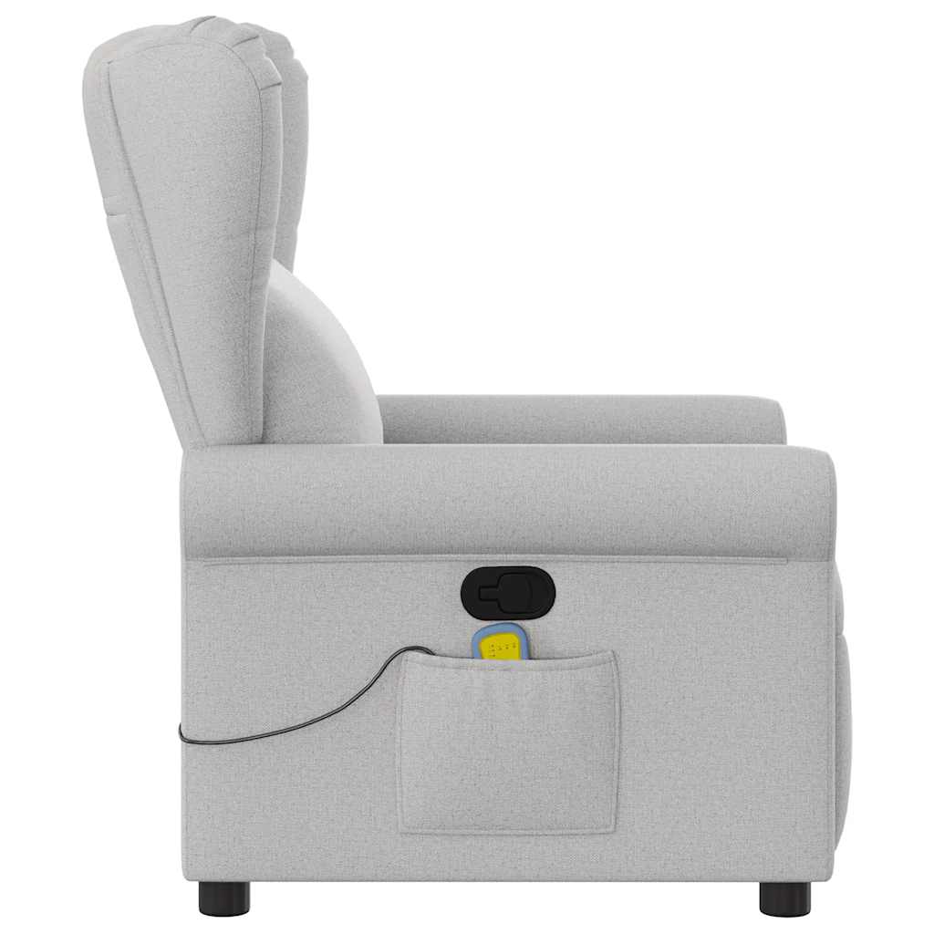 vidaXL Fauteuil de massage gris nuage en tissu