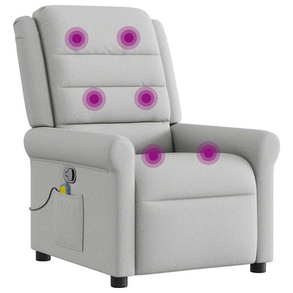 vidaXL Fauteuil de massage gris nuage en tissu