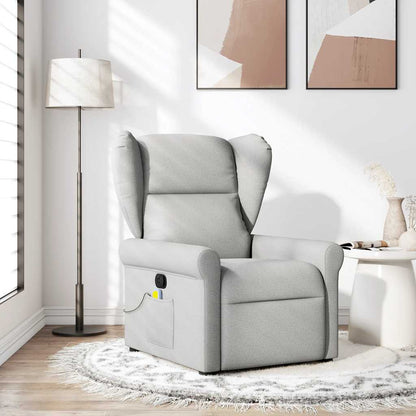 vidaXL Fauteuil de massage gris nuage en tissu